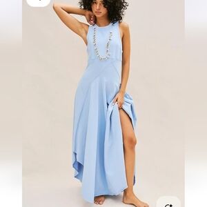 NWT Free People Main Street Midi Women's Size S Fits M $108 Blue Trending Color